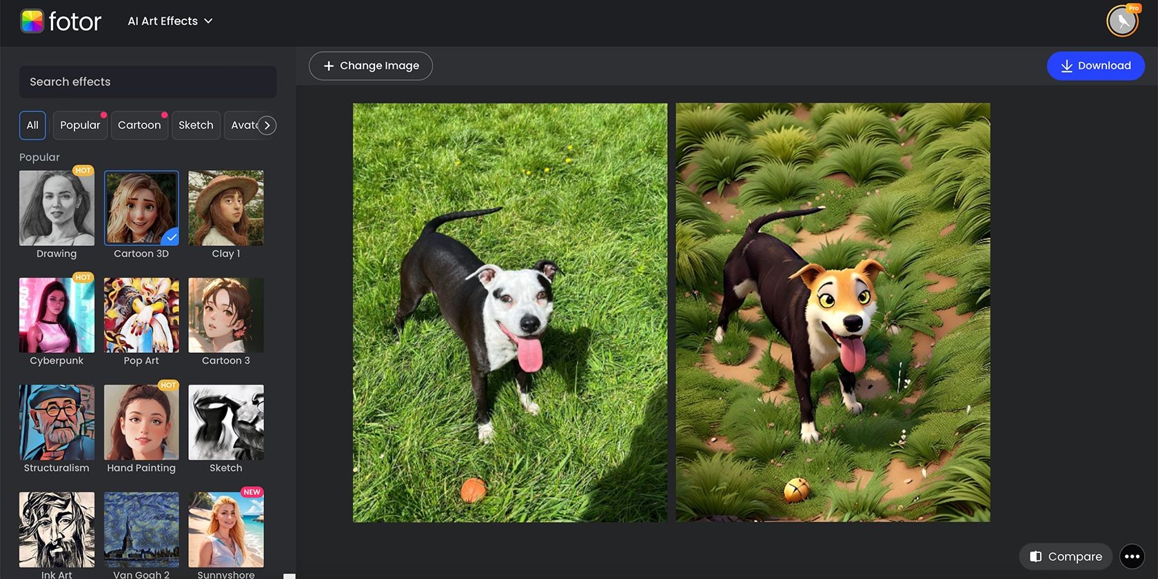 Hiệu ứng nghệ thuật AI với Fotor