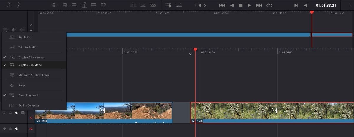 Hiệu ứng Ripple trên trang cắt của DaVinci Resolve