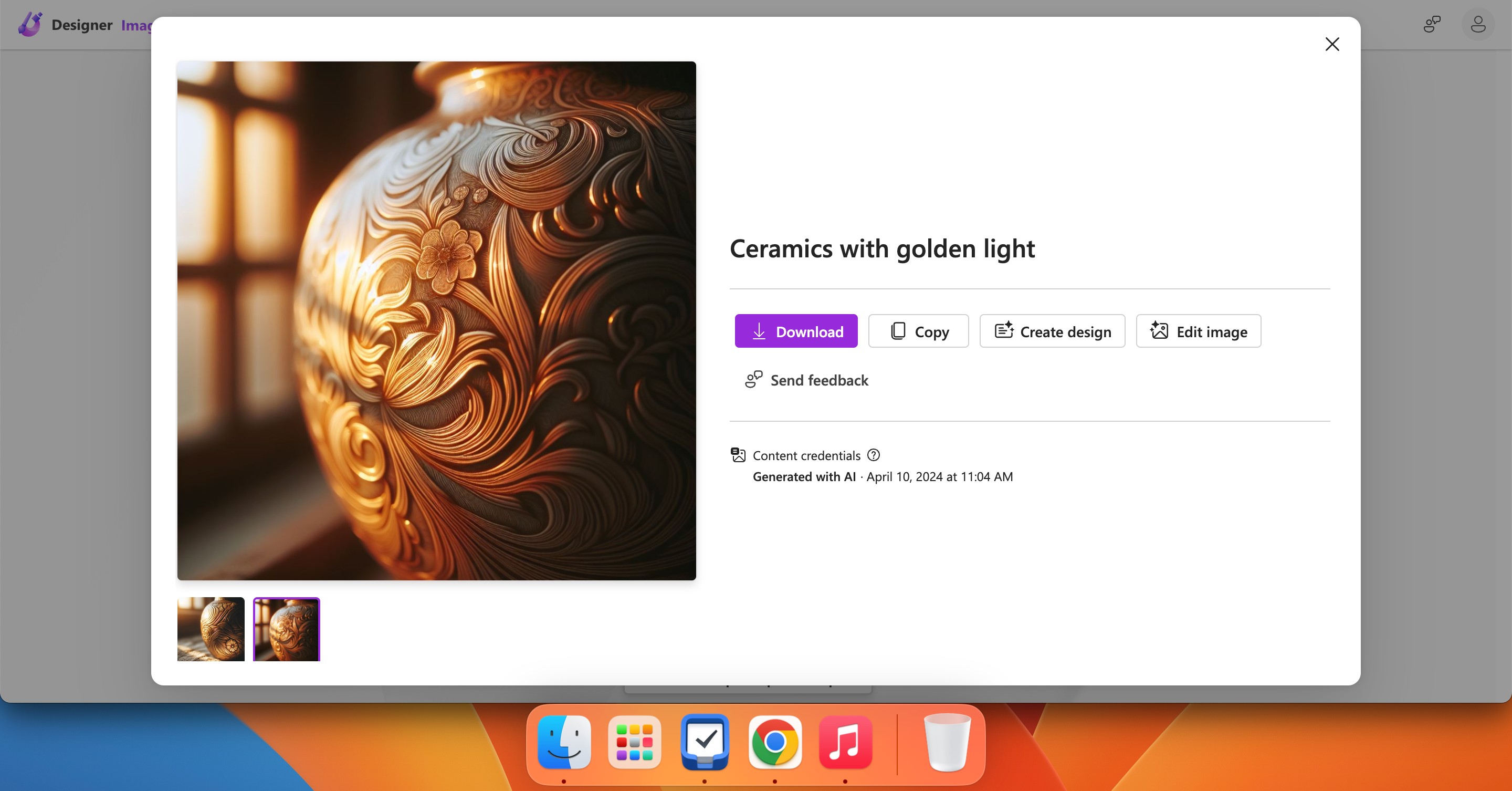 Hình ảnh cận cảnh được tạo ra bằng Microsoft Image Creator