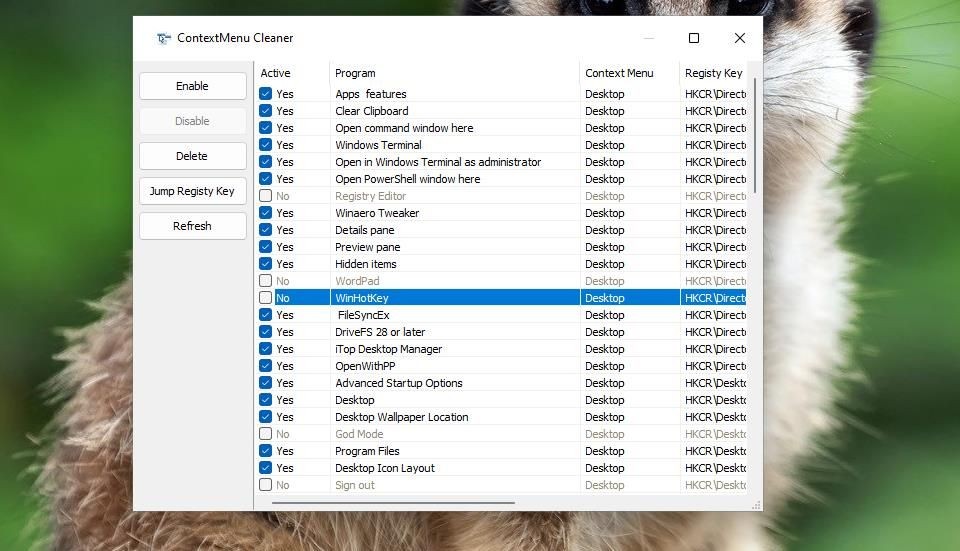 Hình ảnh cửa sổ ContextMenu Cleaner
