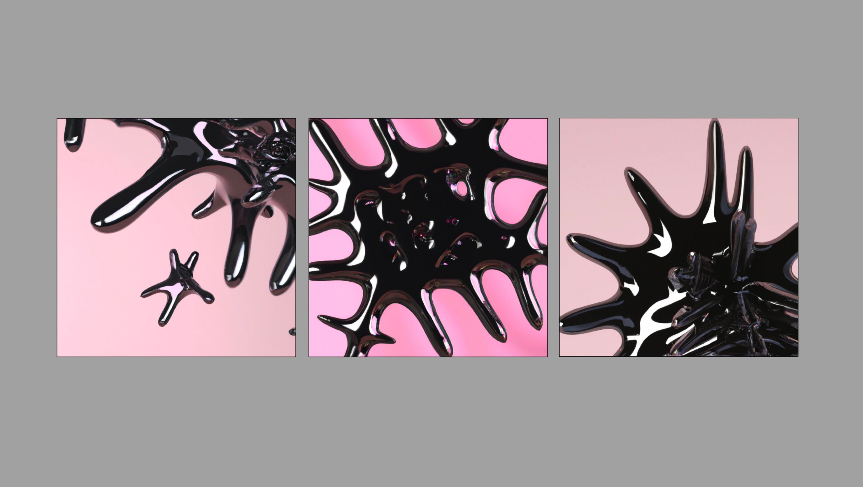 Hình ảnh ferrofluid màu đen trên nền màu hồng được tạo bởi AI được tạo bởi DALL-E
