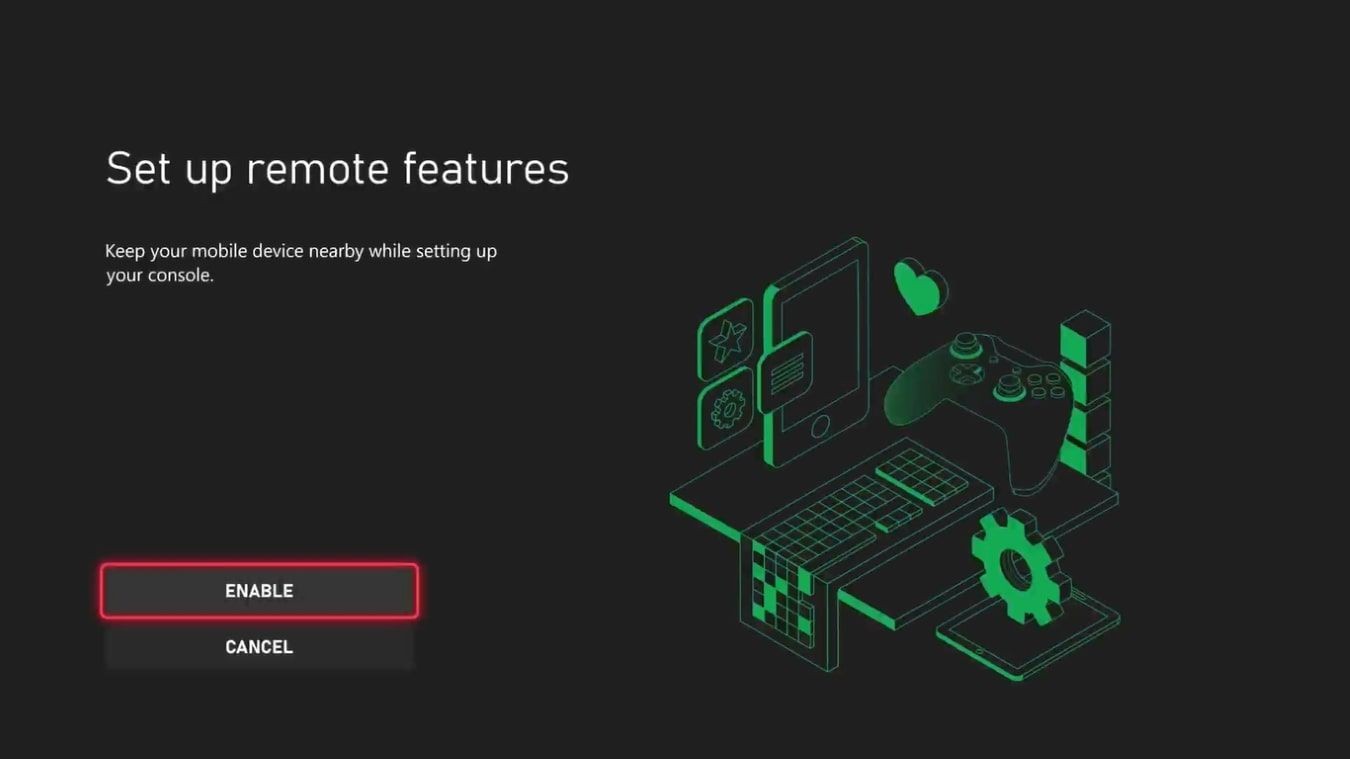 Hình ảnh lời nhắc Tính năng từ xa khi kết nối Xbox với thiết bị di động trên Xbox Series X