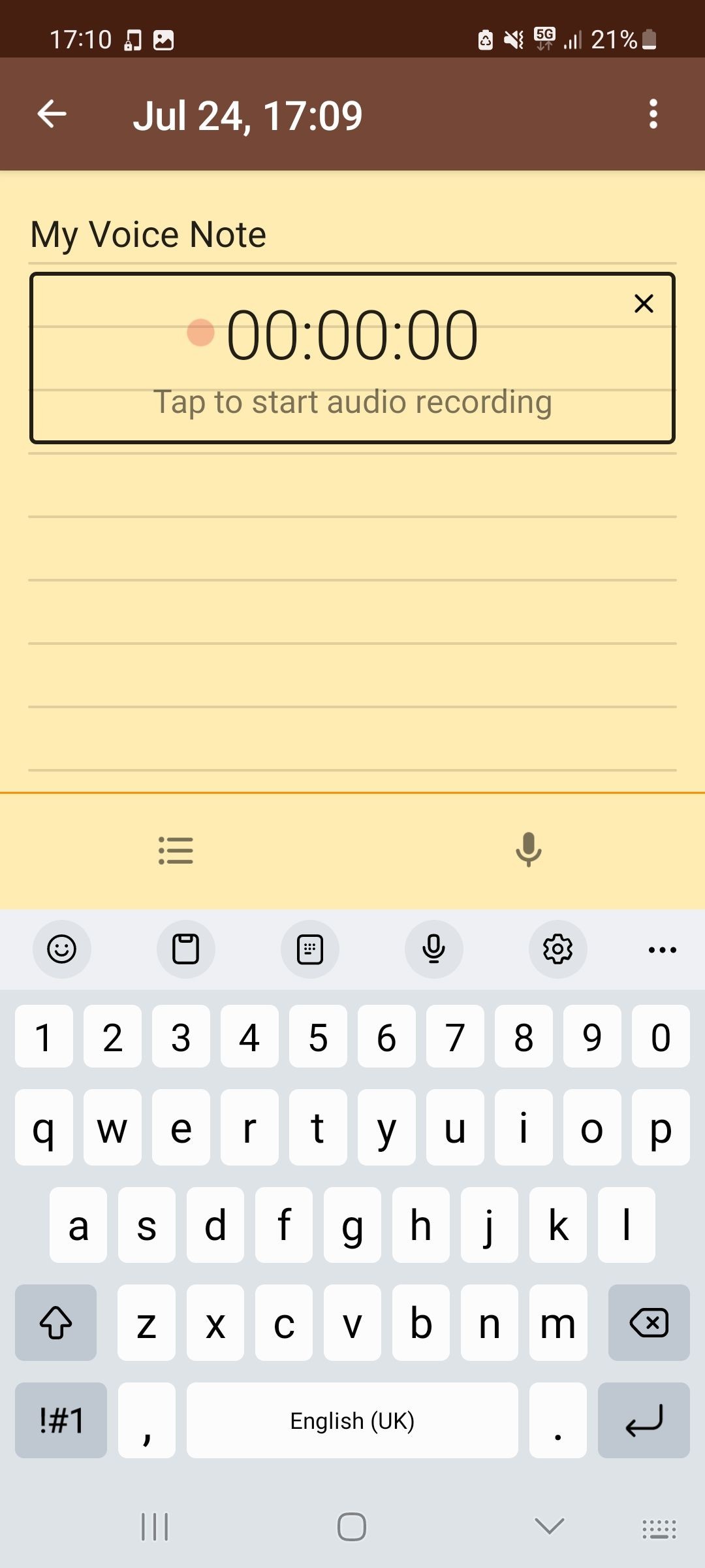 Hình ảnh tùy chọn ghi âm của Write Now