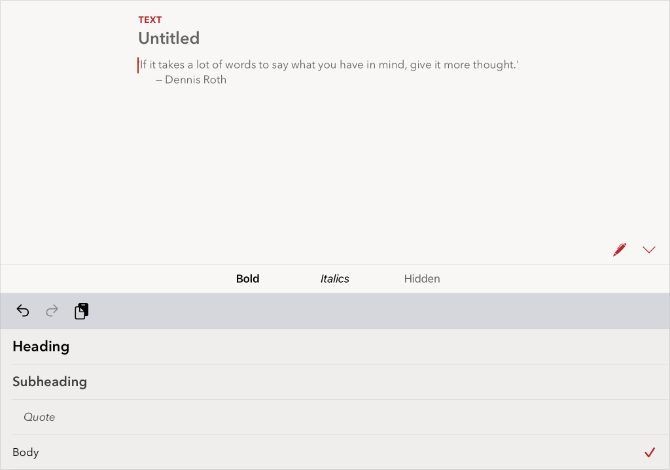 Hình ảnh ứng dụng Werdsmith trên iPad hiển thị giao diện sạch sẽ