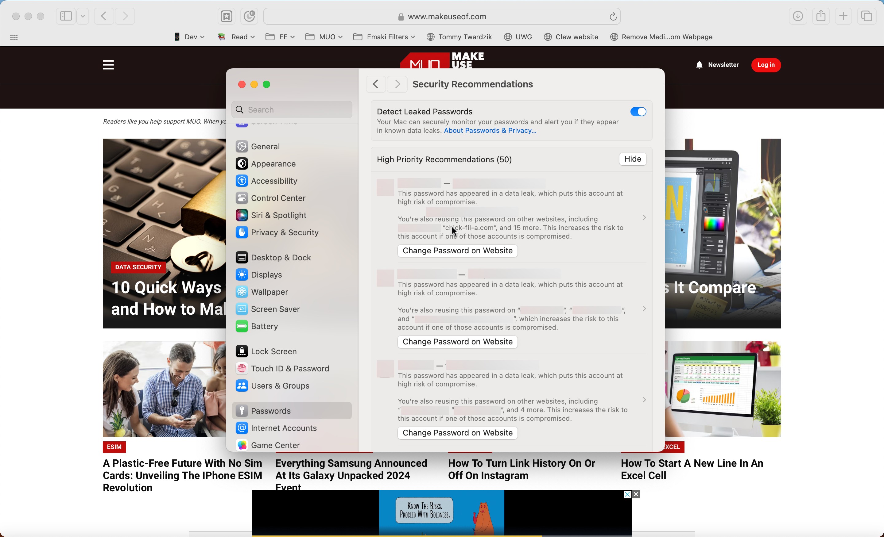 icloud keychain security recommendations data leak reused