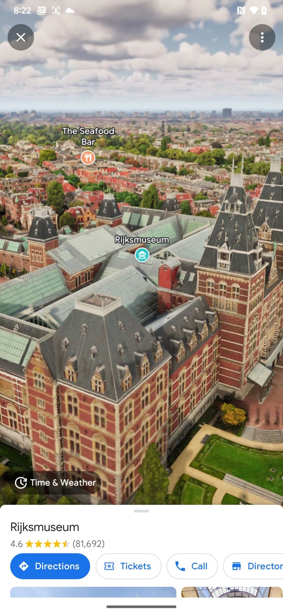 Immersive View của Bảo tàng Quốc gia Amsterdam trên ứng dụng Google Maps