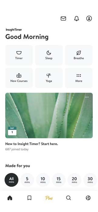 Insight Timer ứng dụng trang chủ