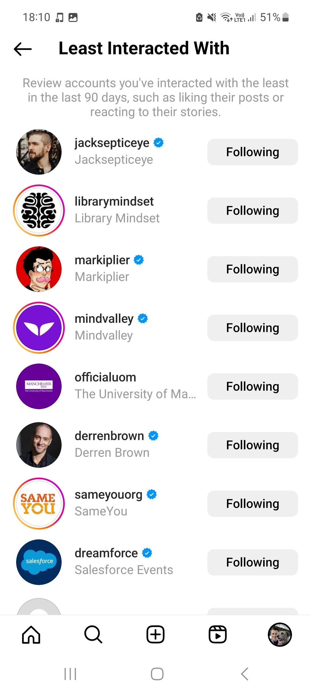 Instagram ít tương tác nhất