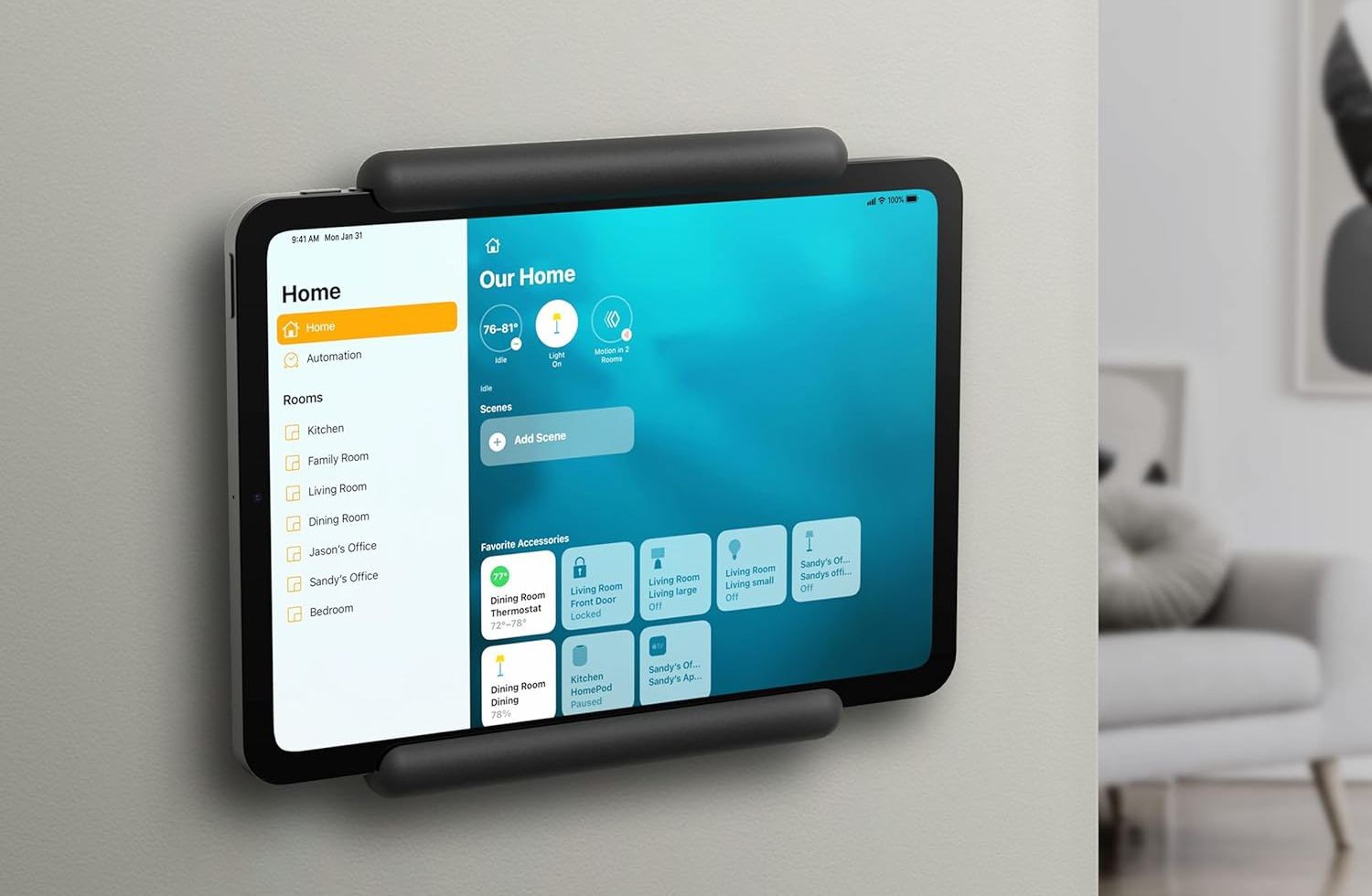 iPad dùng làm trung tâm điều khiển nhà thông minh
