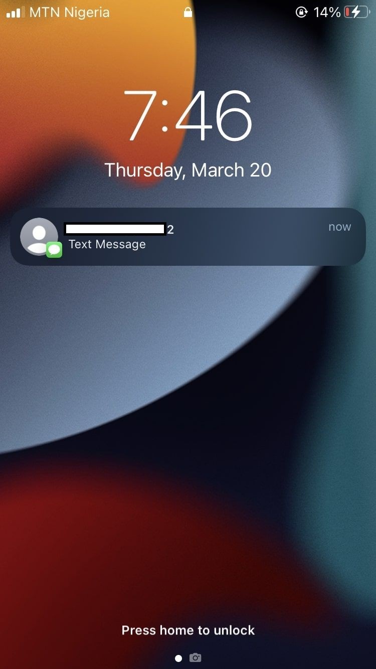 iPhone khóa hiển thị thông báo tin nhắn