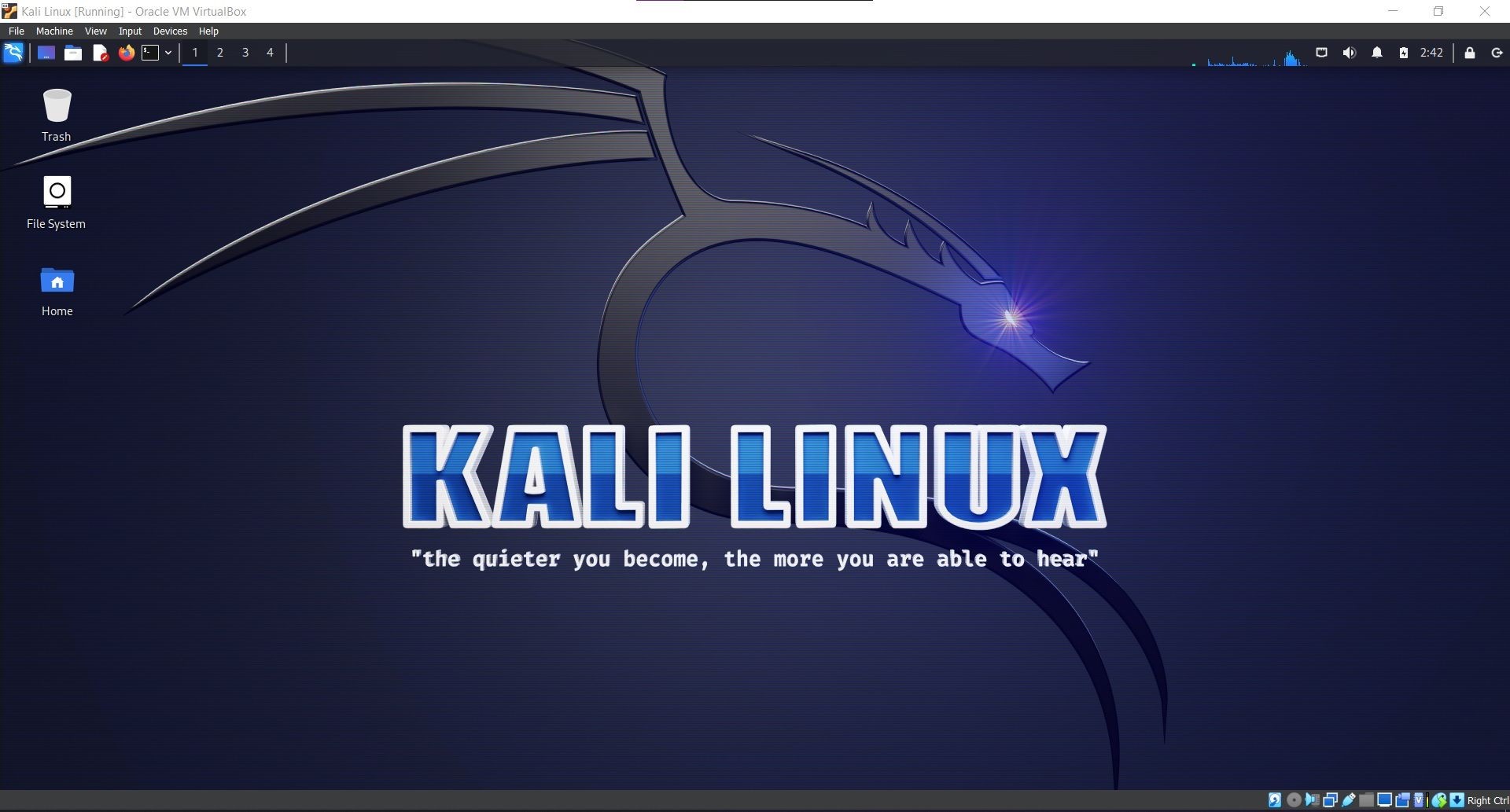 Kali Linux chạy bên trong VirtualBox