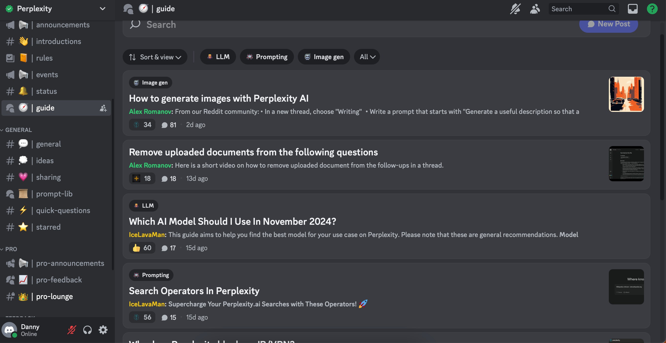 Kênh Discord của Perplexity Pro