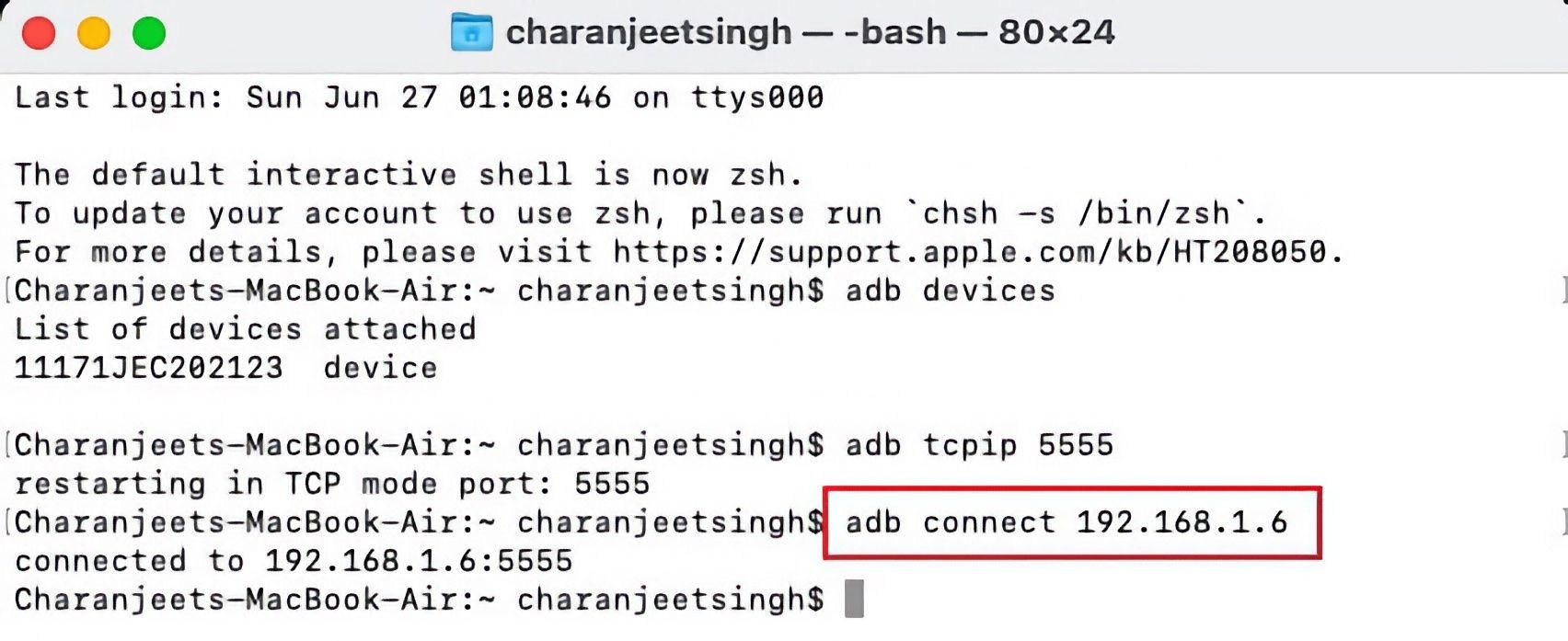 Kết Nối ADB Sử Dụng Địa Chỉ IP