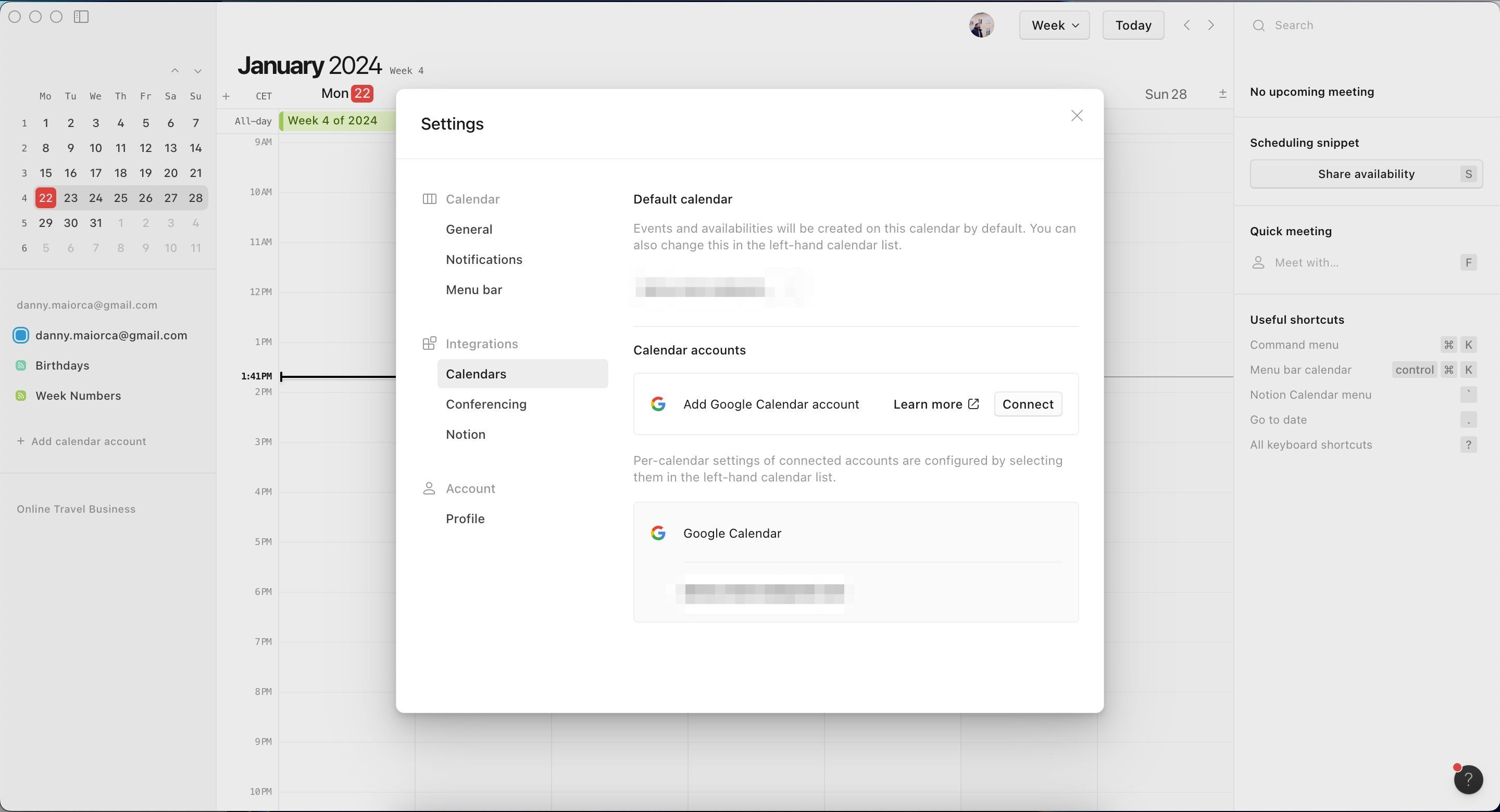 Kết nối Notion Calendar và Google Calendar