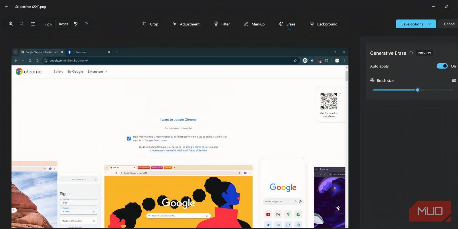 Kết quả chỉnh sửa ảnh với Generative Erase trong Microsoft Photos