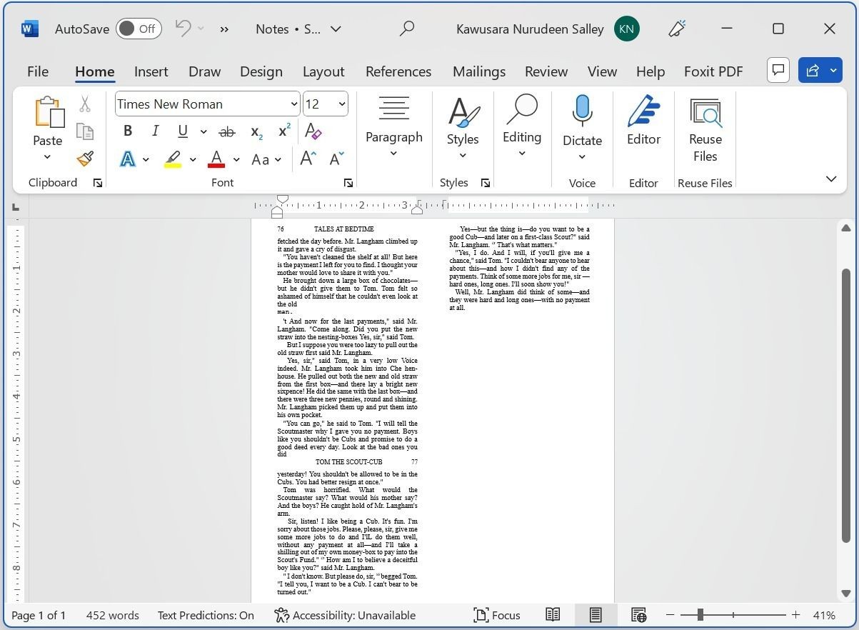 Kết quả cuối cùng của việc chuyển đổi hình ảnh từ PDF sang văn bản có thể chỉnh sửa trong Word