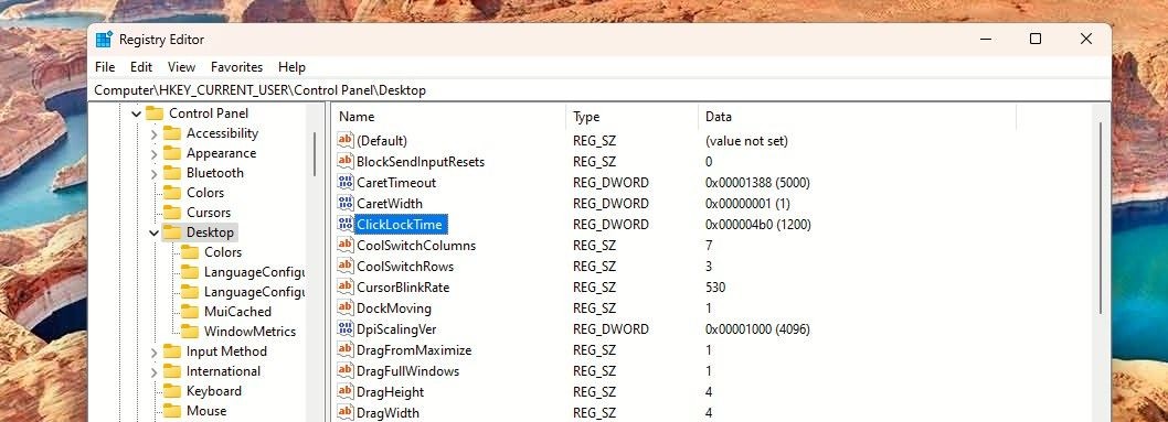 Khóa ClickLockTime Trong Trình Chỉnh Sửa Registry