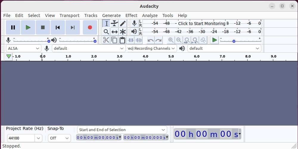 Khởi chạy ứng dụng Audacity trên Linux