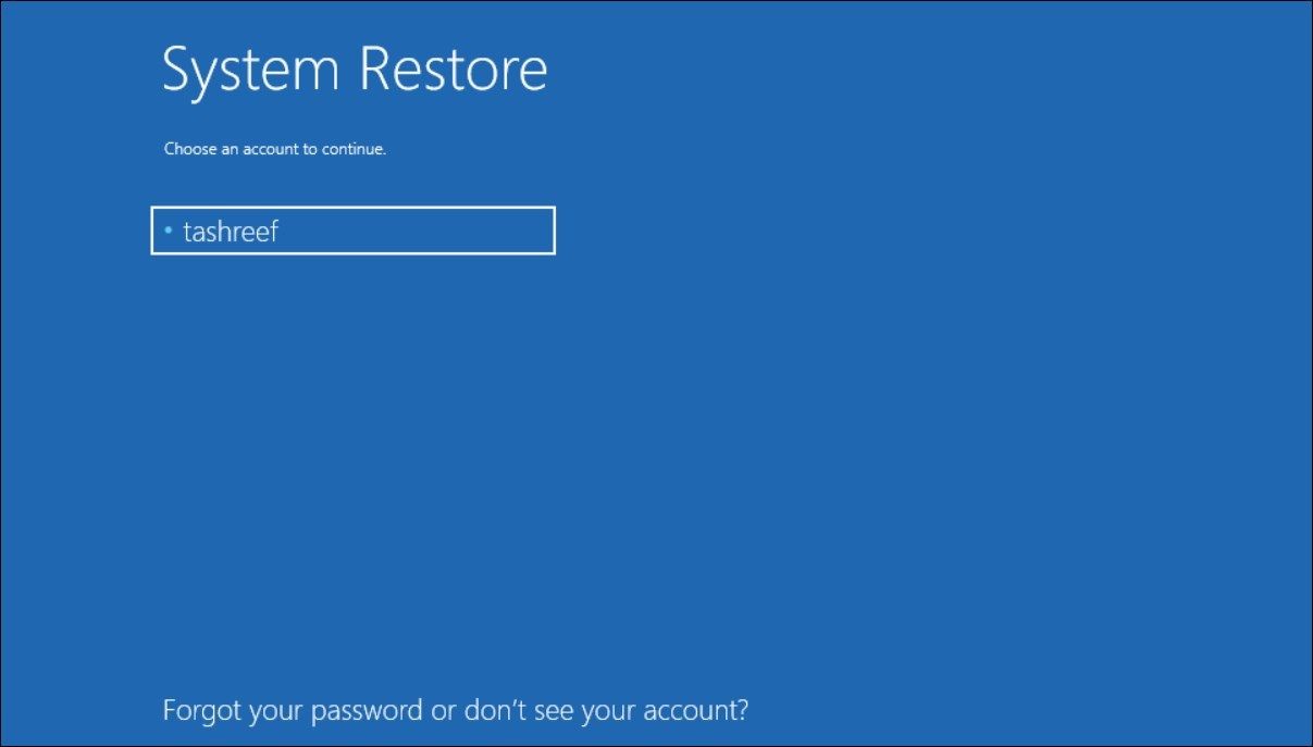 Khôi phục Hệ thống trong Môi trường Khôi phục Windows