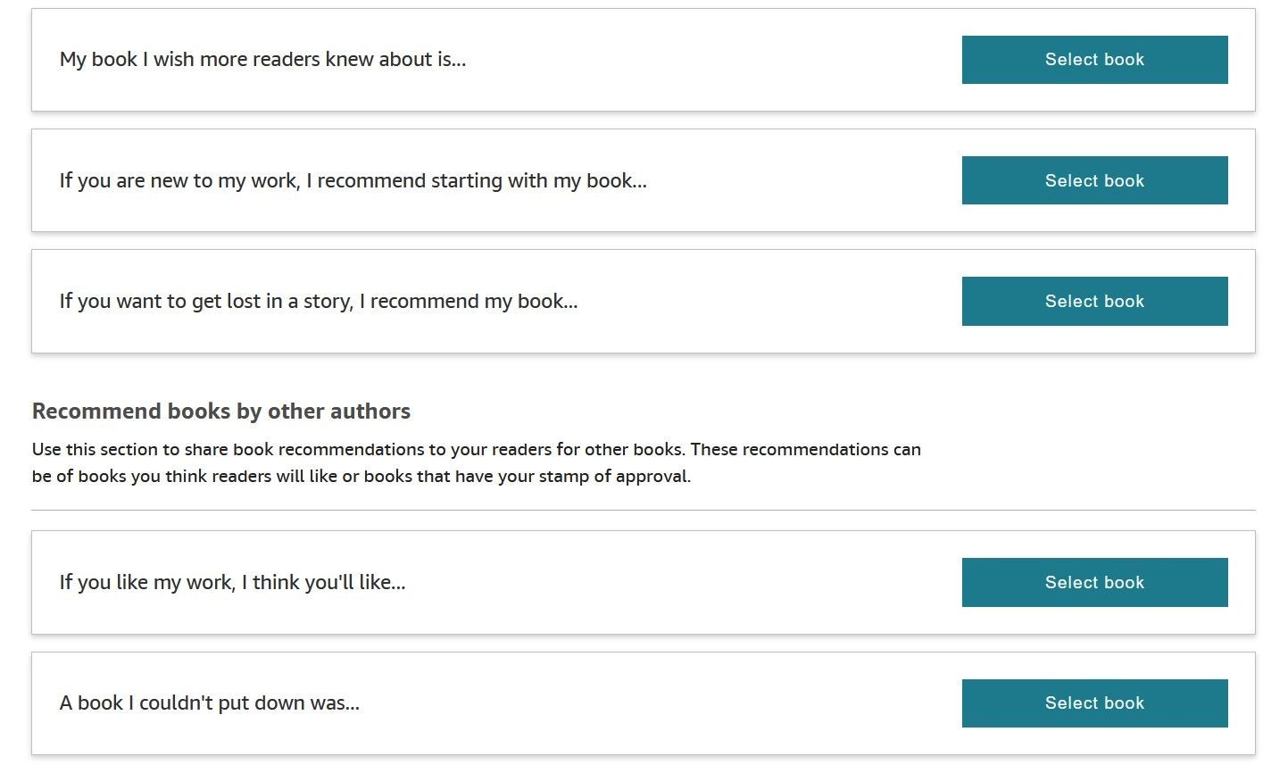 Khuyến nghị sách cho hồ sơ Amazon Author Central