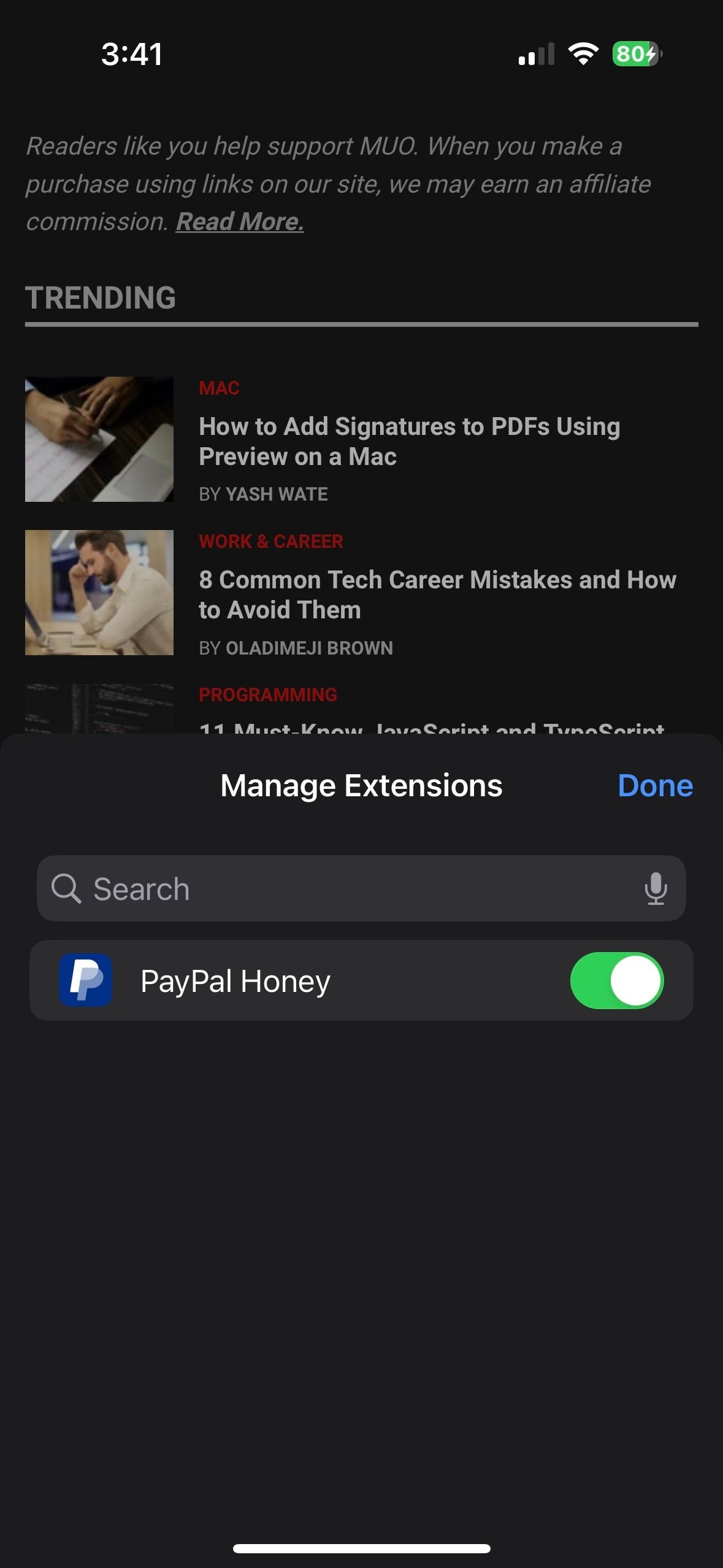 Kích hoạt tiện ích mở rộng trong Safari trên iPhone