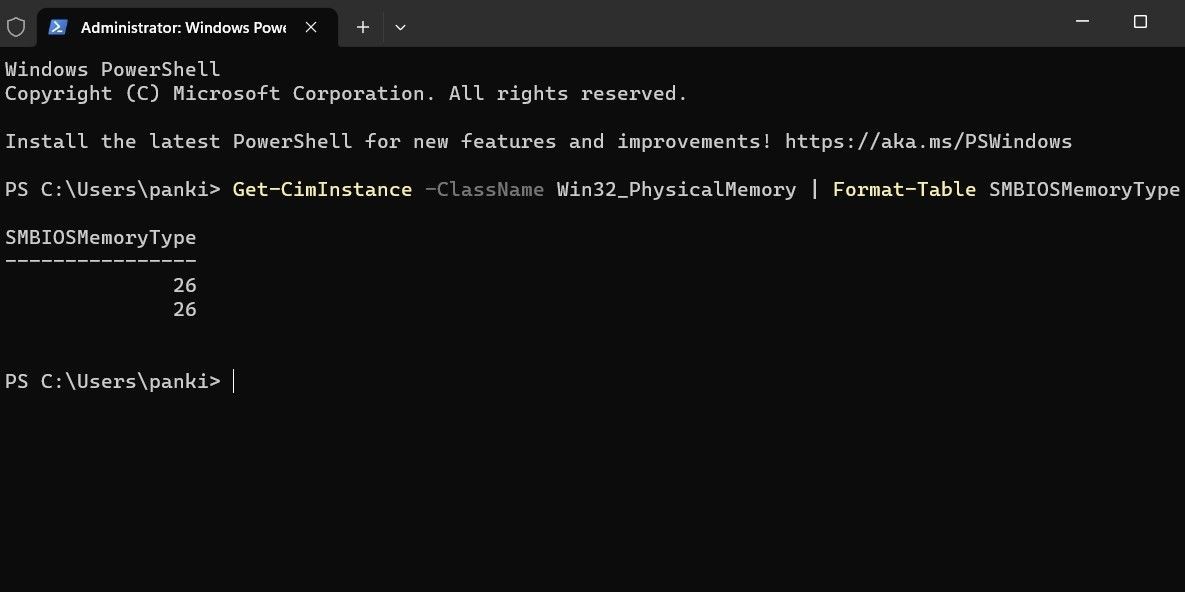 Kiểm tra loại RAM bằng PowerShell