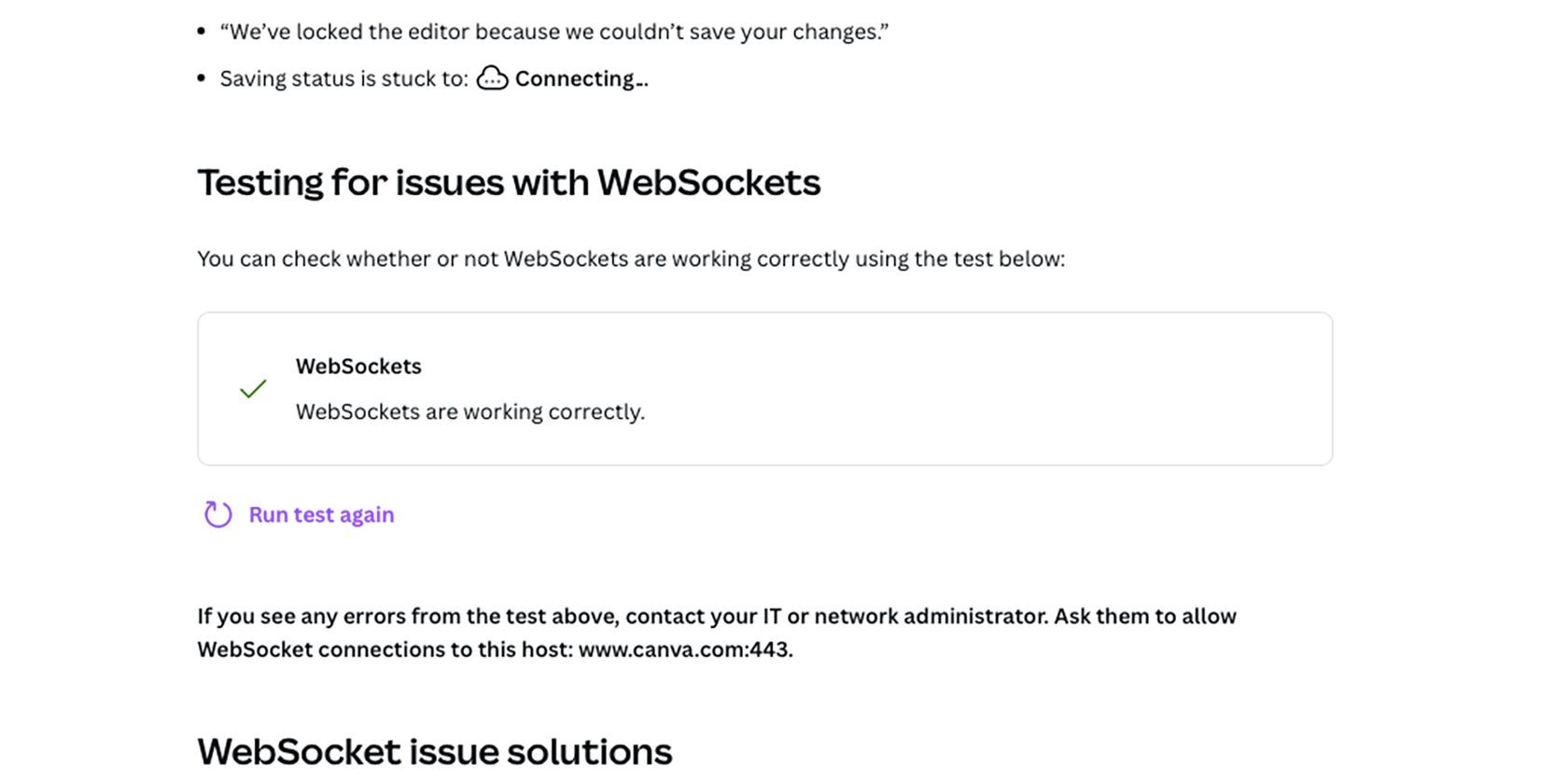 Kiểm tra WebSockets của Canva