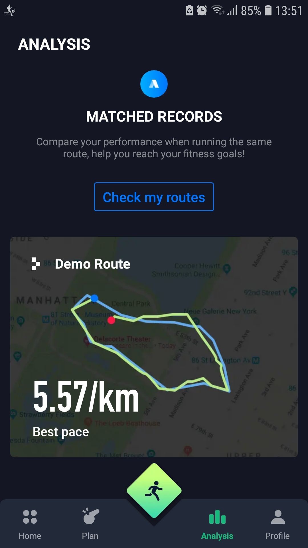 Kỷ lục phù hợp với Running App