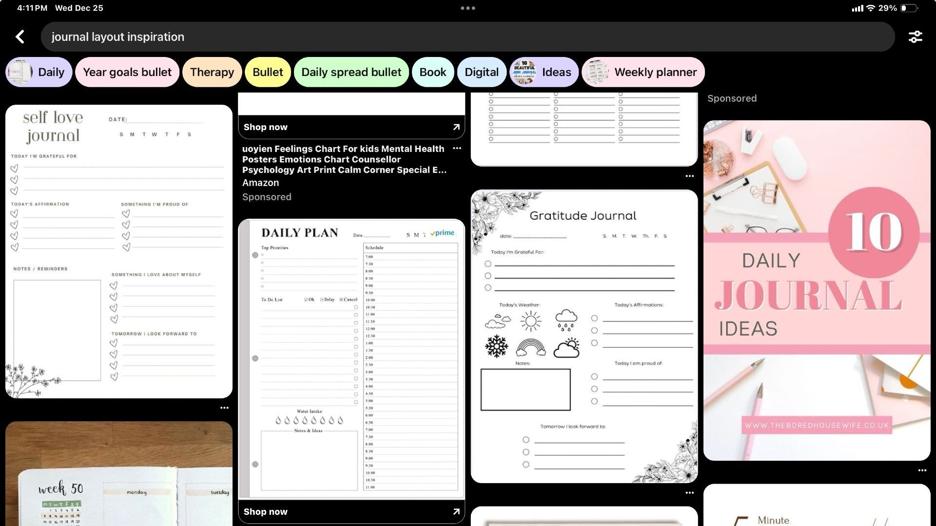 Lấy cảm hứng cho bố cục nhật ký số hóa từ Pinterest