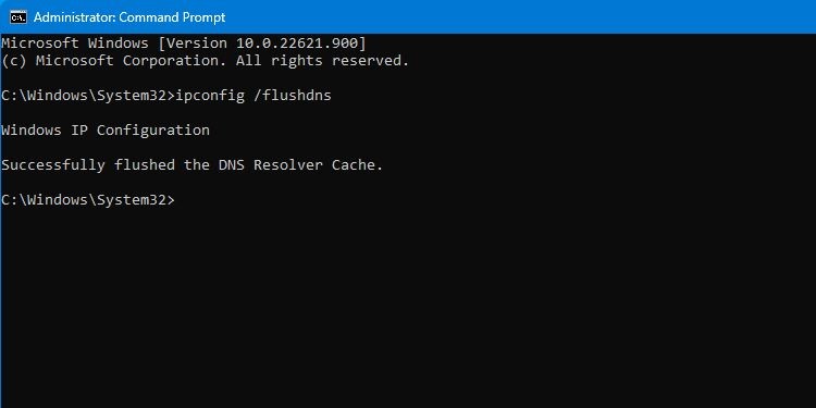 Lệnh ipconfig trong Command Prompt