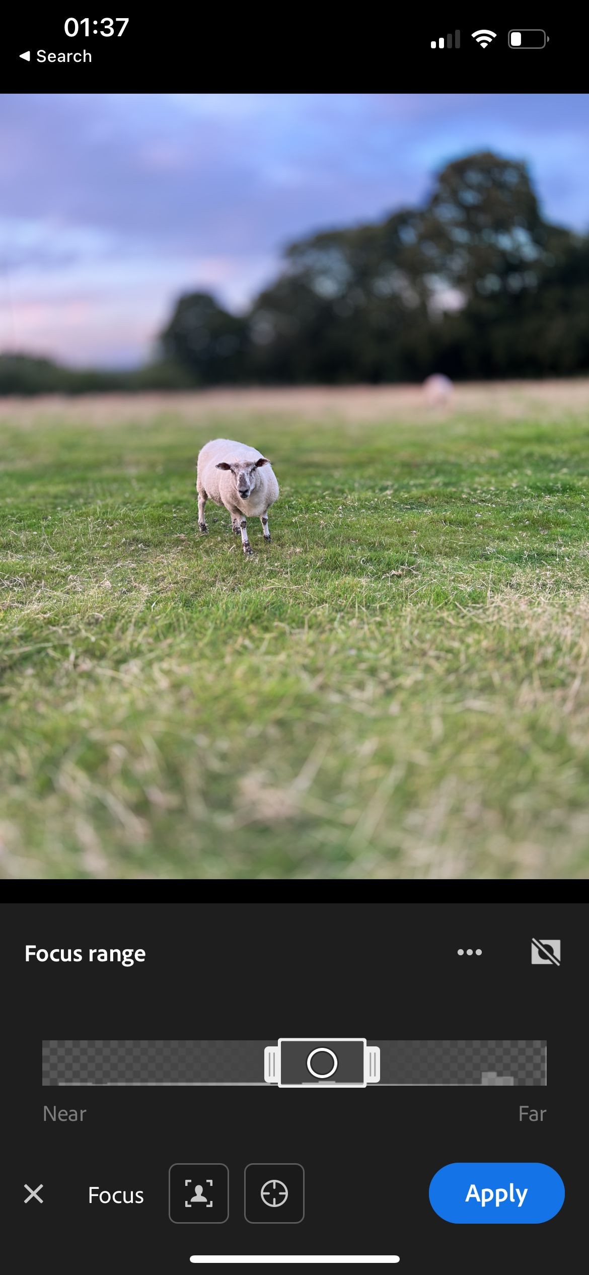 Lens Blur trên Lightroom Mobile
