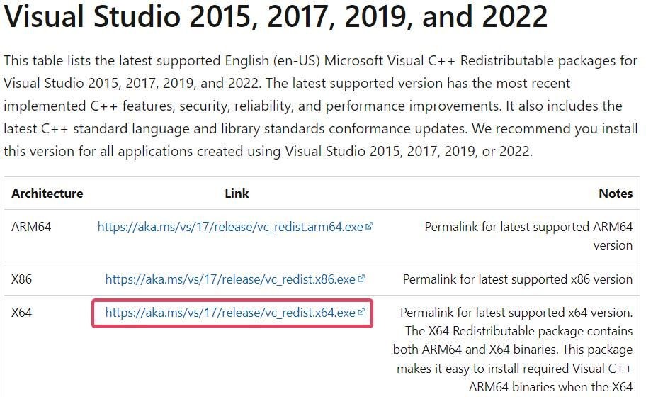 Liên kết tải xuống X64