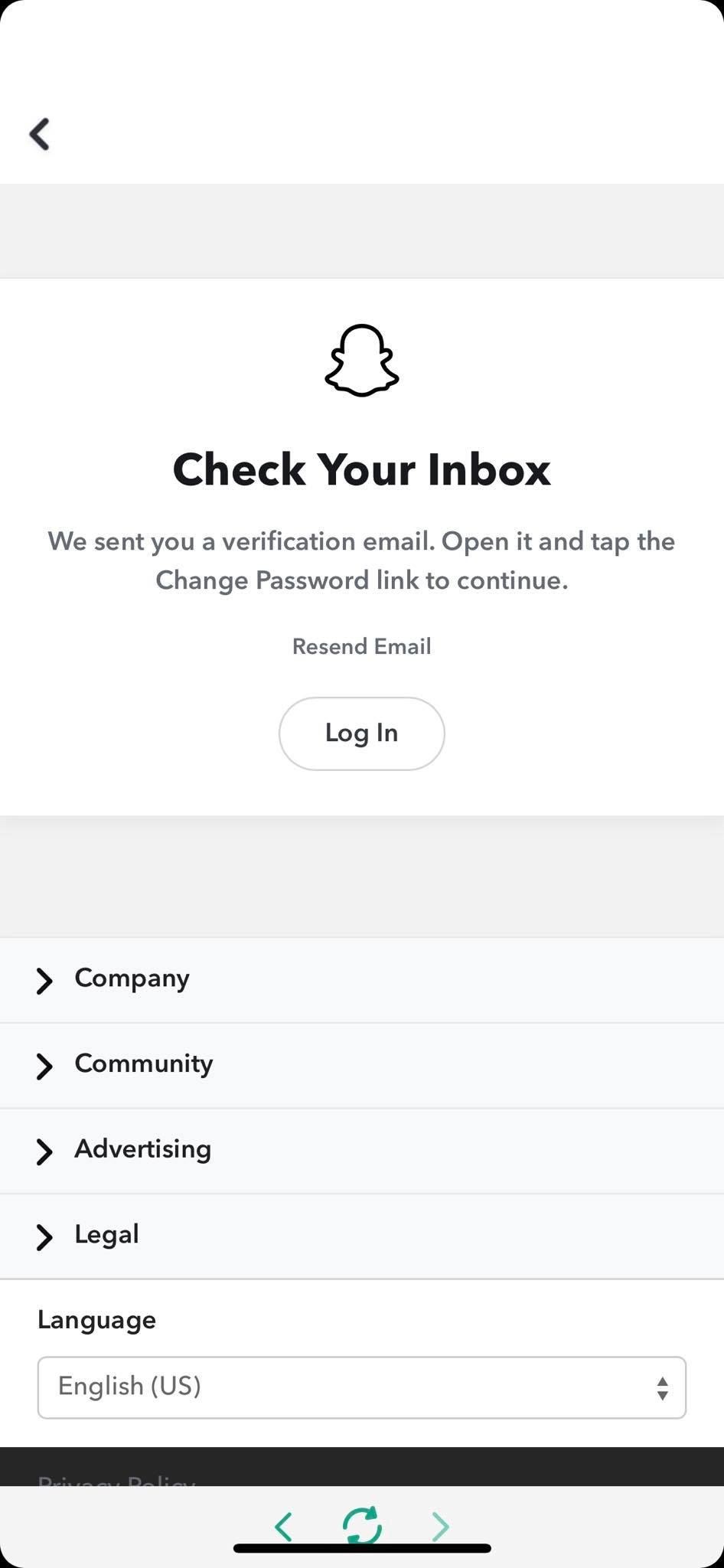 Liên Kết Xác Nhận Snapchat Gửi Qua Email