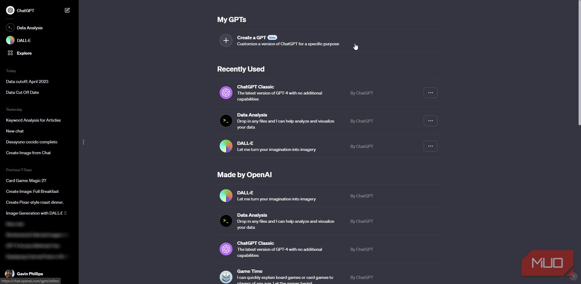 list of new integrated chatgpt bots november 2023