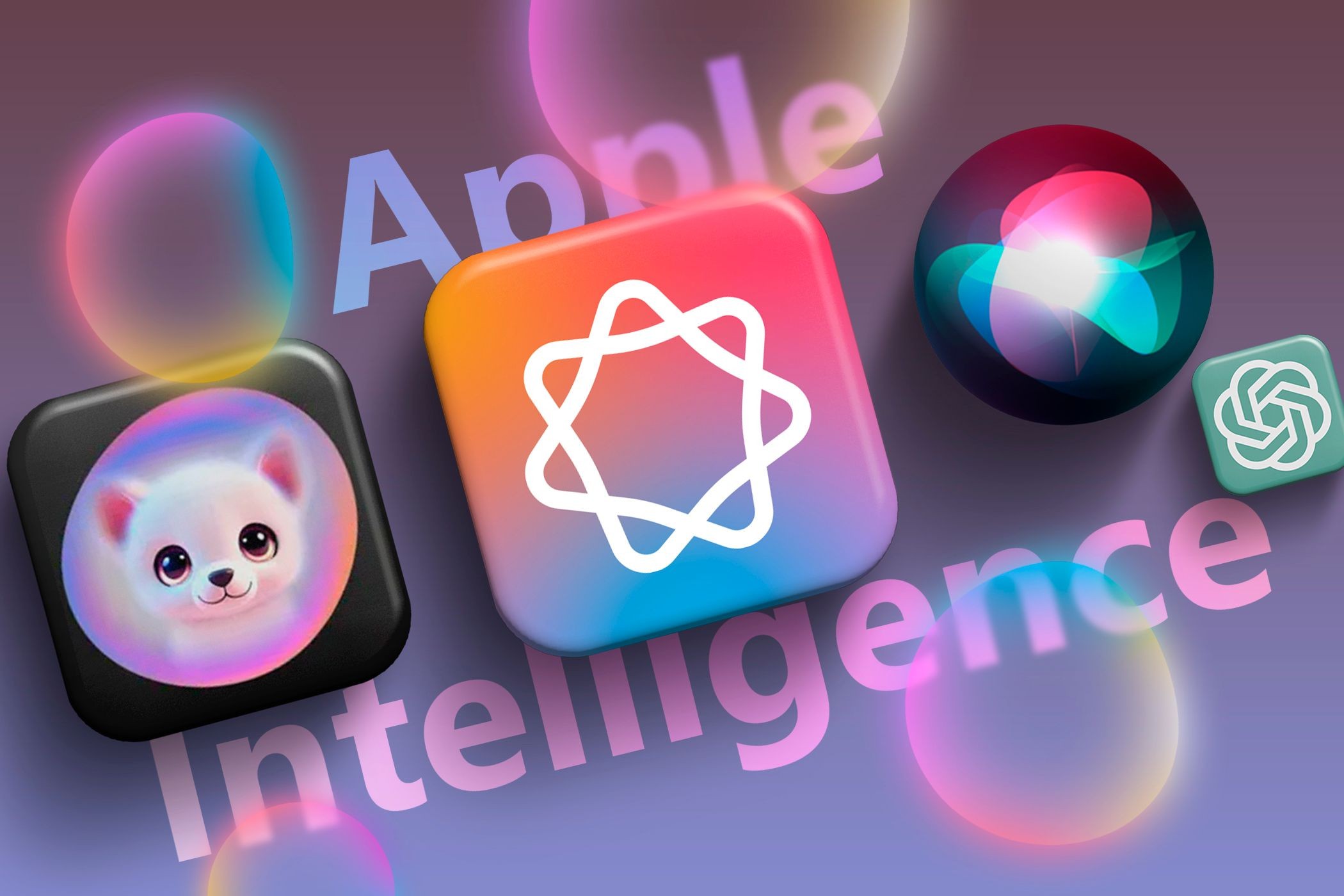 Logo Apple Intelligence với các tính năng iOS 18.2 như image playground