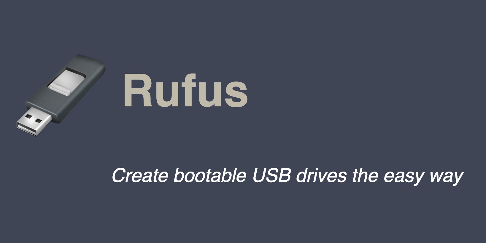 Logo và khẩu hiệu của Rufus, công cụ của bên thứ ba cho phép người dùng tải xuống Windows 11 trên thiết bị không được hỗ trợ