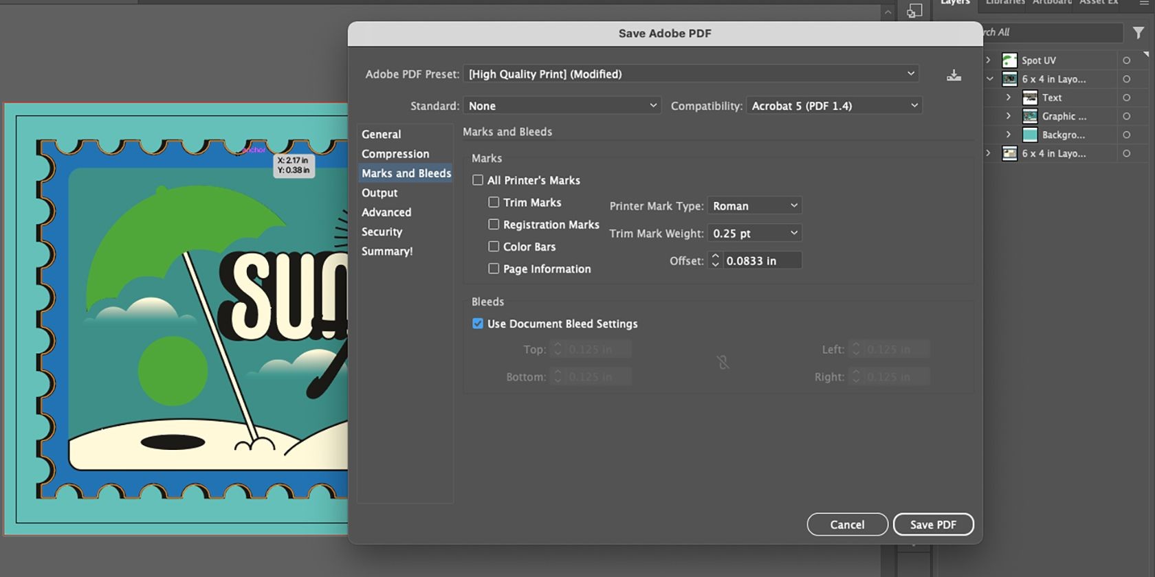 Lưu tác phẩm nghệ thuật dưới dạng PDF trong Adobe