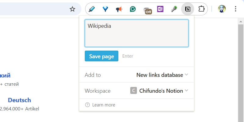 Lưu trang bằng Notion Web Clipper