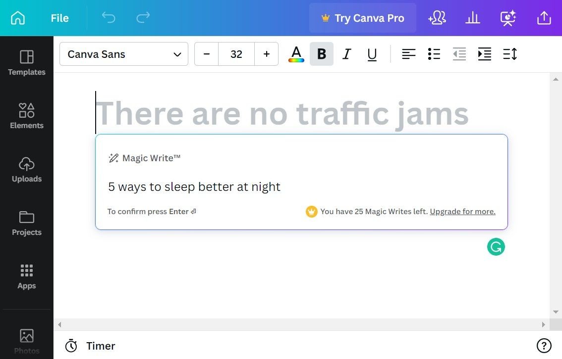 Magic Write Canva Docs