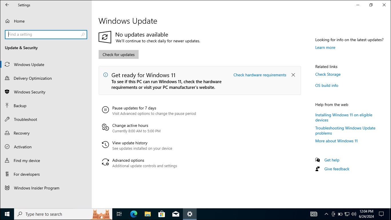 Màn hình cập nhật Windows 10