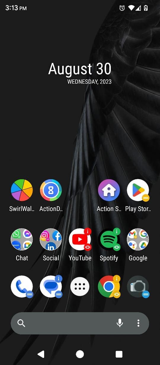 Màn hình chính của Action Launcher Pixel Edition