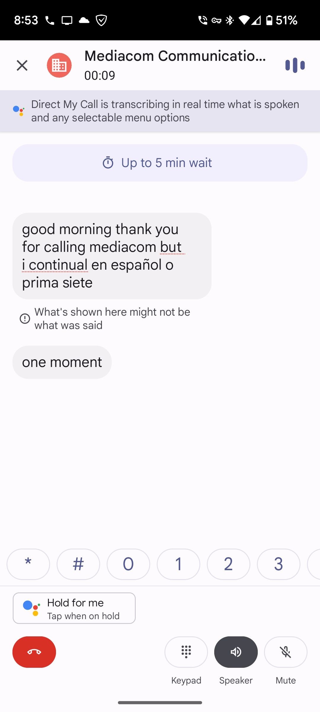 Màn hình Direct My Call trên điện thoại Pixel
