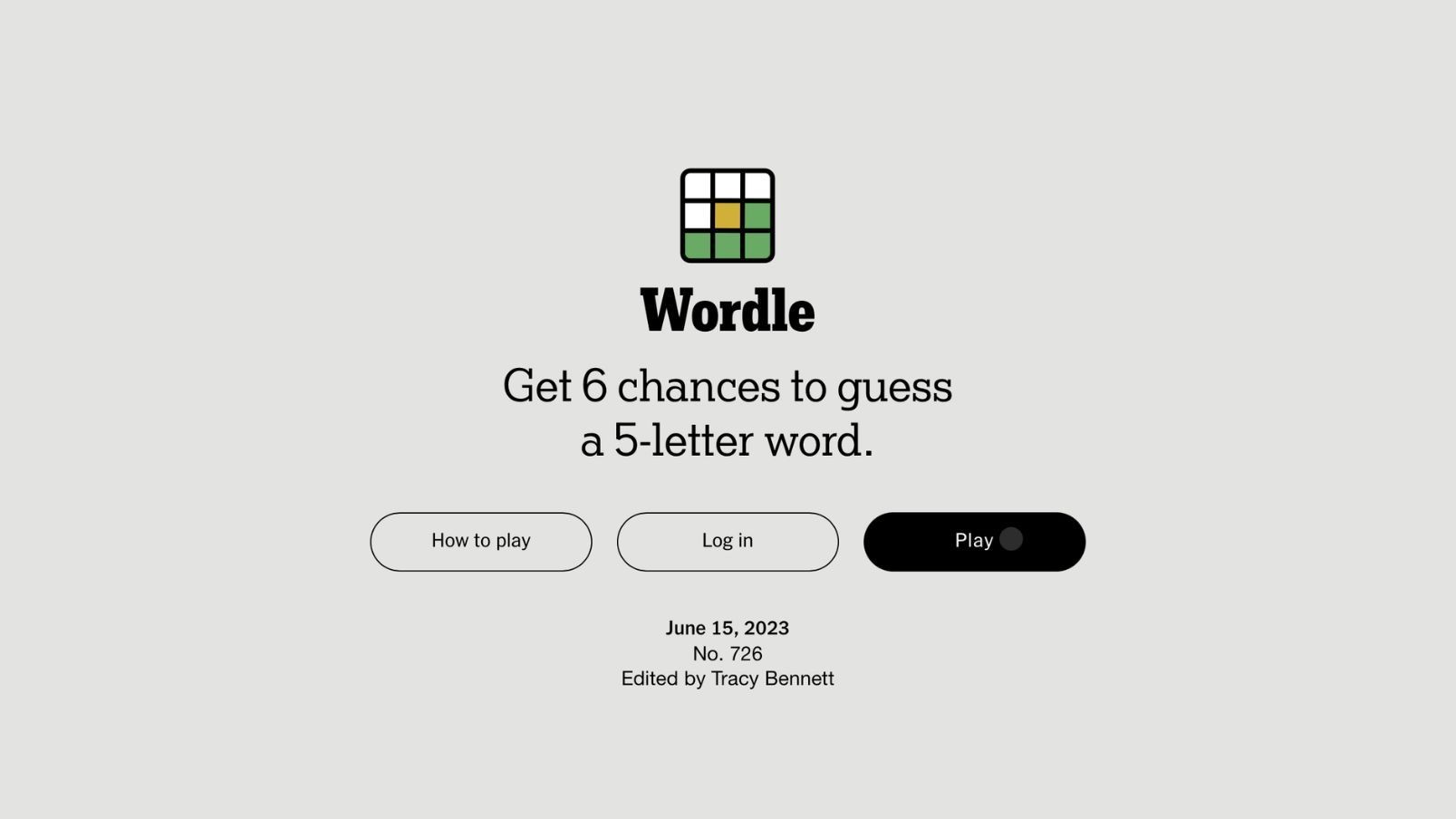Màn Hình Giới Thiệu Trò Chơi Wordle