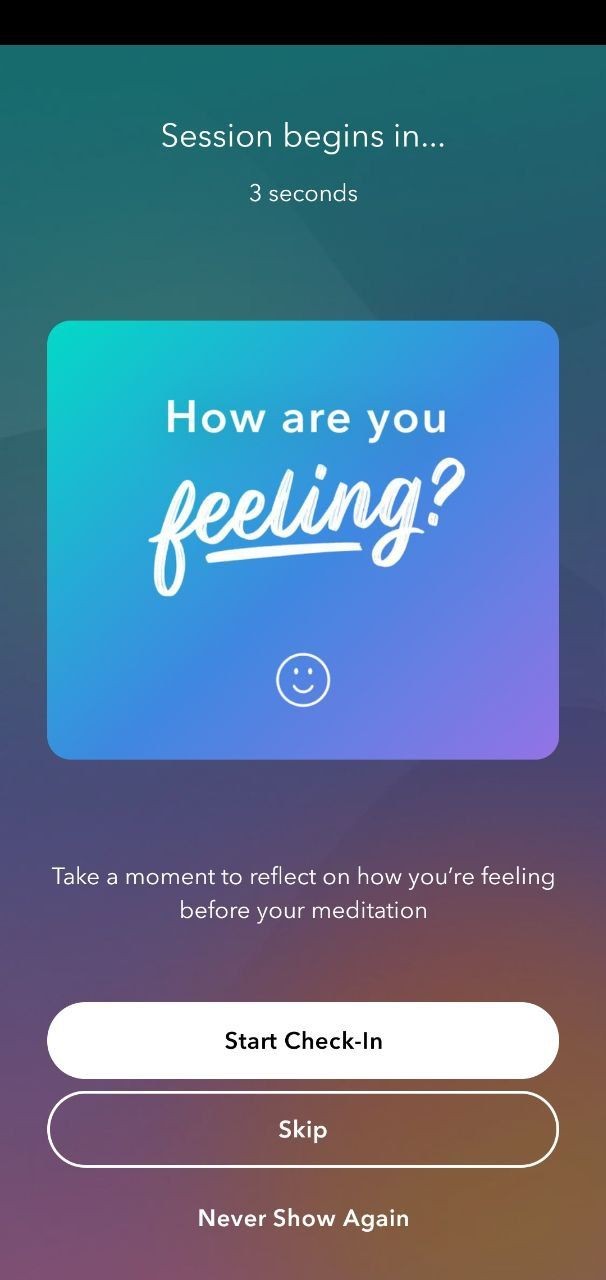 Màn hình kiểm tra của ứng dụng Calm