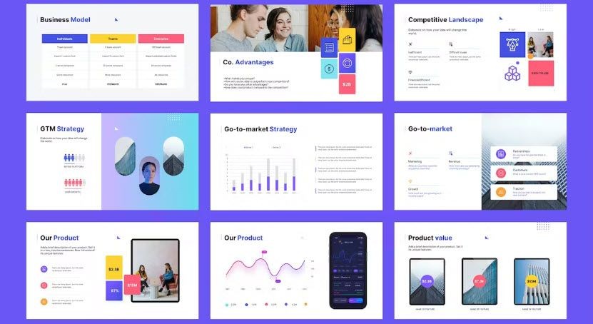 Mẫu bản thuyết trình Pitch Deck Google Slides của Kreate Tribe trên Envato Elements