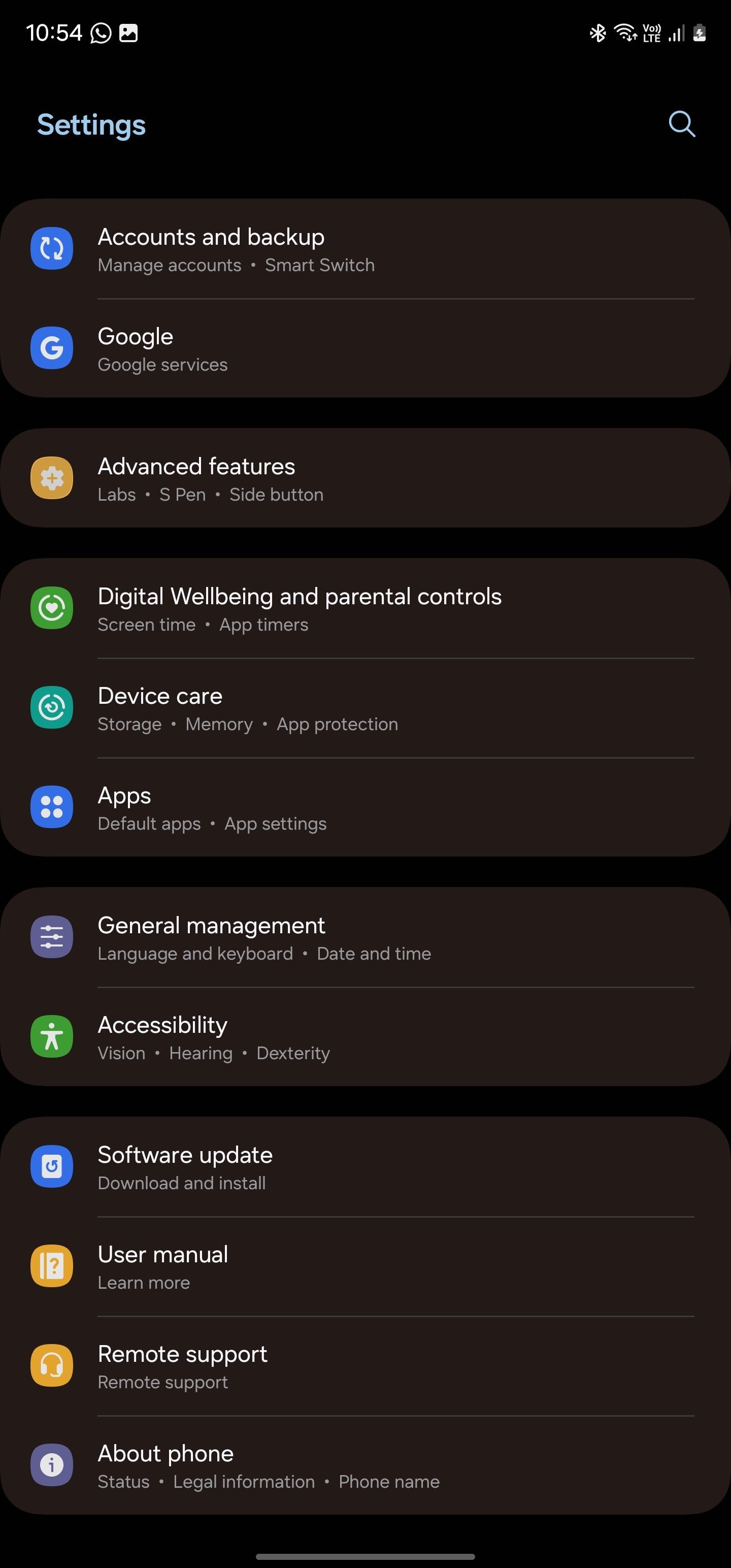 Menu cài đặt One UI 6