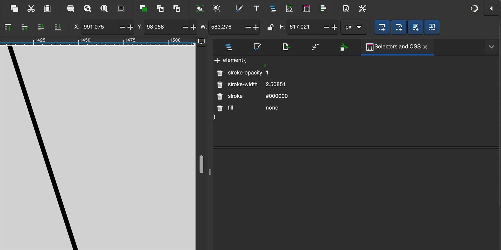 Menu CSS Selectors của Inkscape