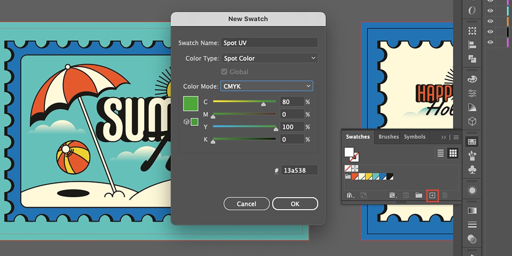 Menu màu Swatch trong Adobe Illustrator