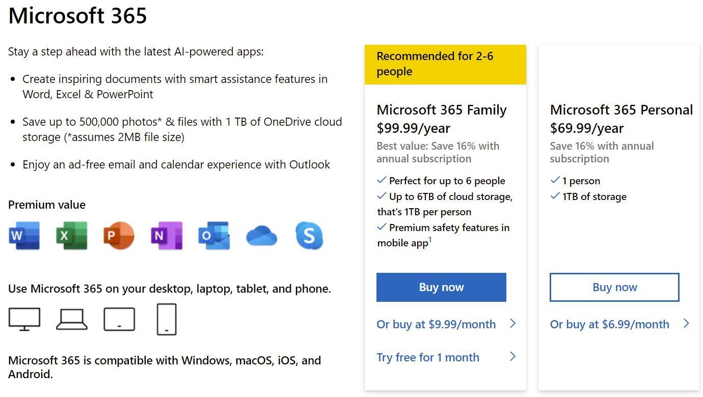 Microsoft 365 cho sử dụng tại nhà