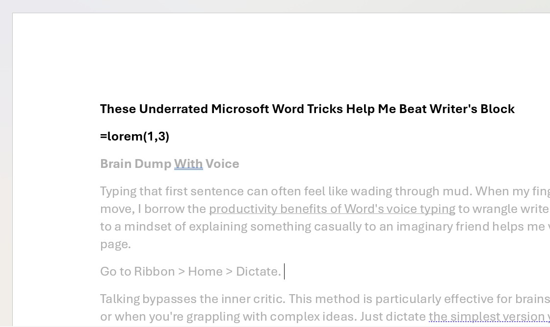 Microsoft Word văn bản giả